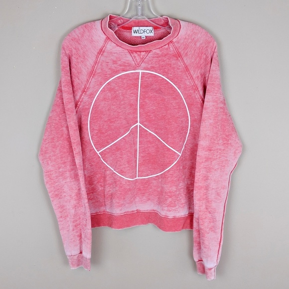 Wildfox Tops - WILDFOX | Red Peace Sign Sweatshirt-A15